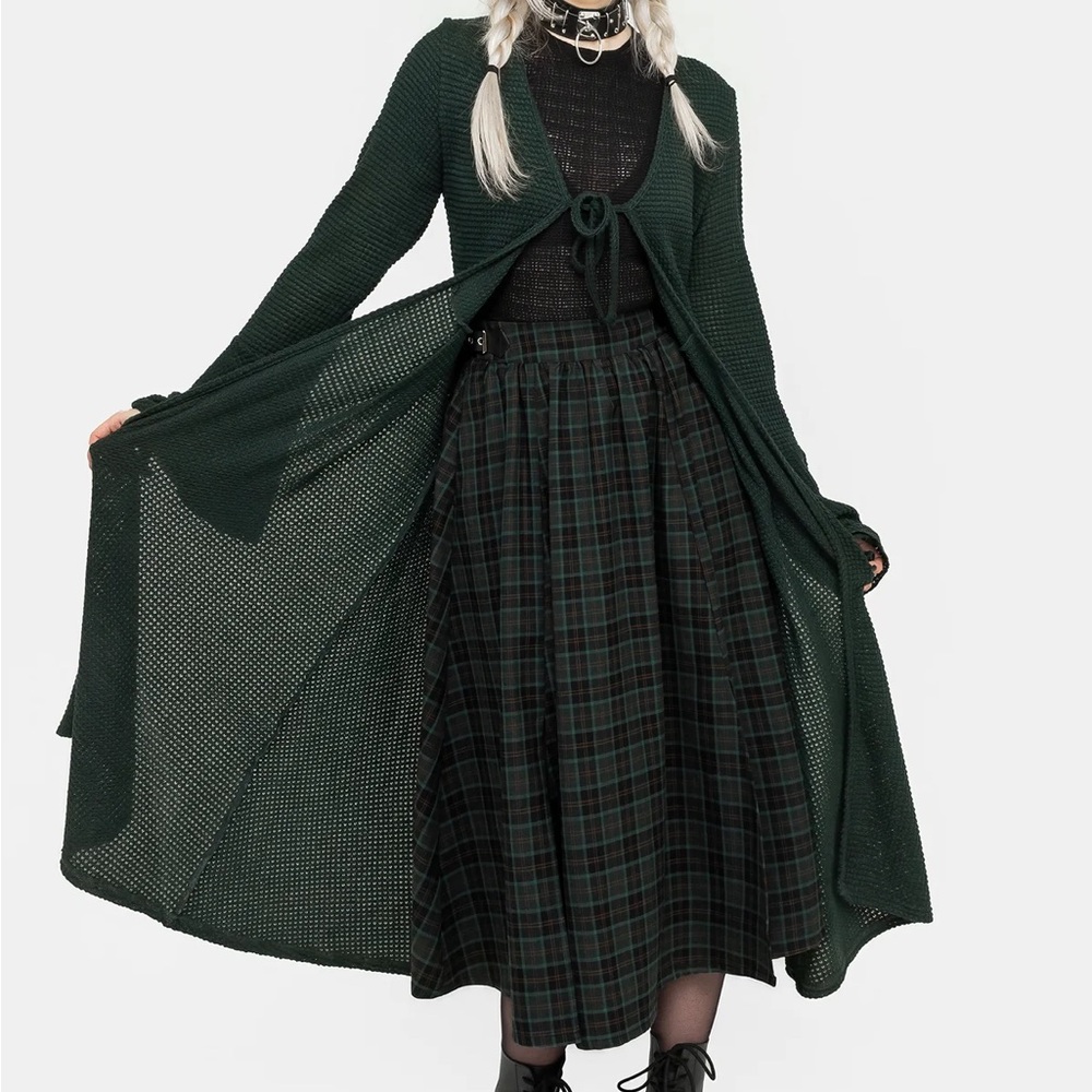 Disturbia Nightingale Buckled Check Midi Skirt - Picture 10 of 15